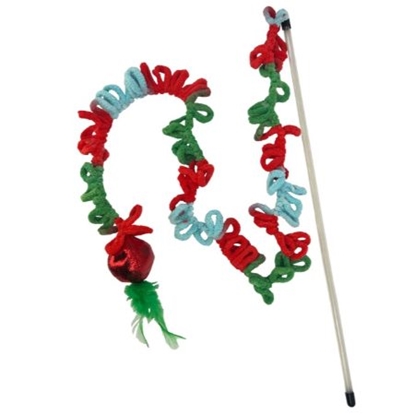 Picture of KONG Holiday Teaser Loopz | Festive Cat Wand Toy with Catnip